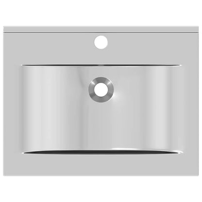 Lavandino con Troppopieno 60x46x16 cm in Ceramica Argento