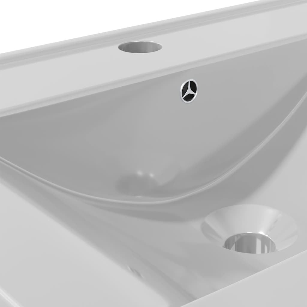 Lavandino con Troppopieno 60x46x16 cm in Ceramica Argento