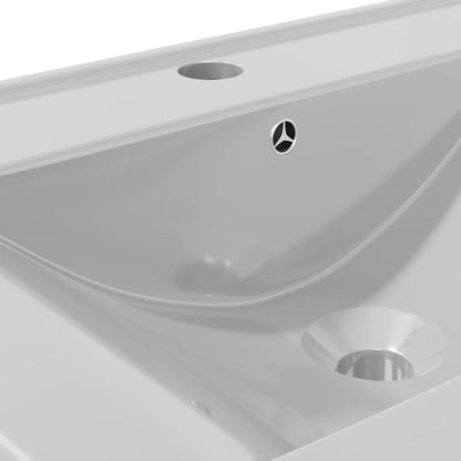 Lavandino con Troppopieno 60x46x16 cm in Ceramica Argento