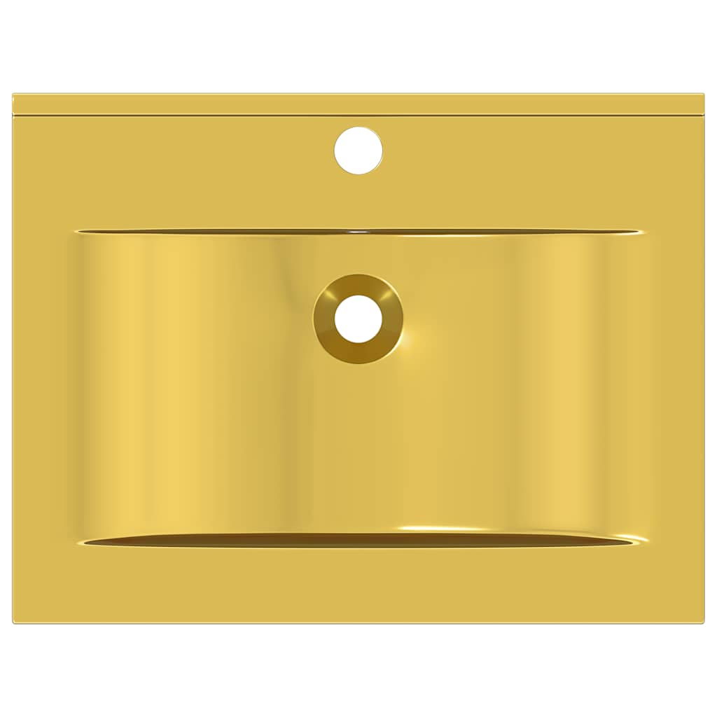 Lavandino con Troppopieno 60x46x16 cm in Ceramica Oro