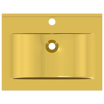 Lavandino con Troppopieno 60x46x16 cm in Ceramica Oro