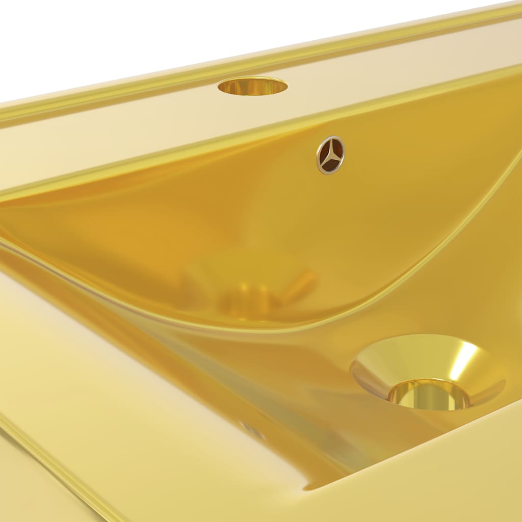 Lavandino con Troppopieno 60x46x16 cm in Ceramica Oro