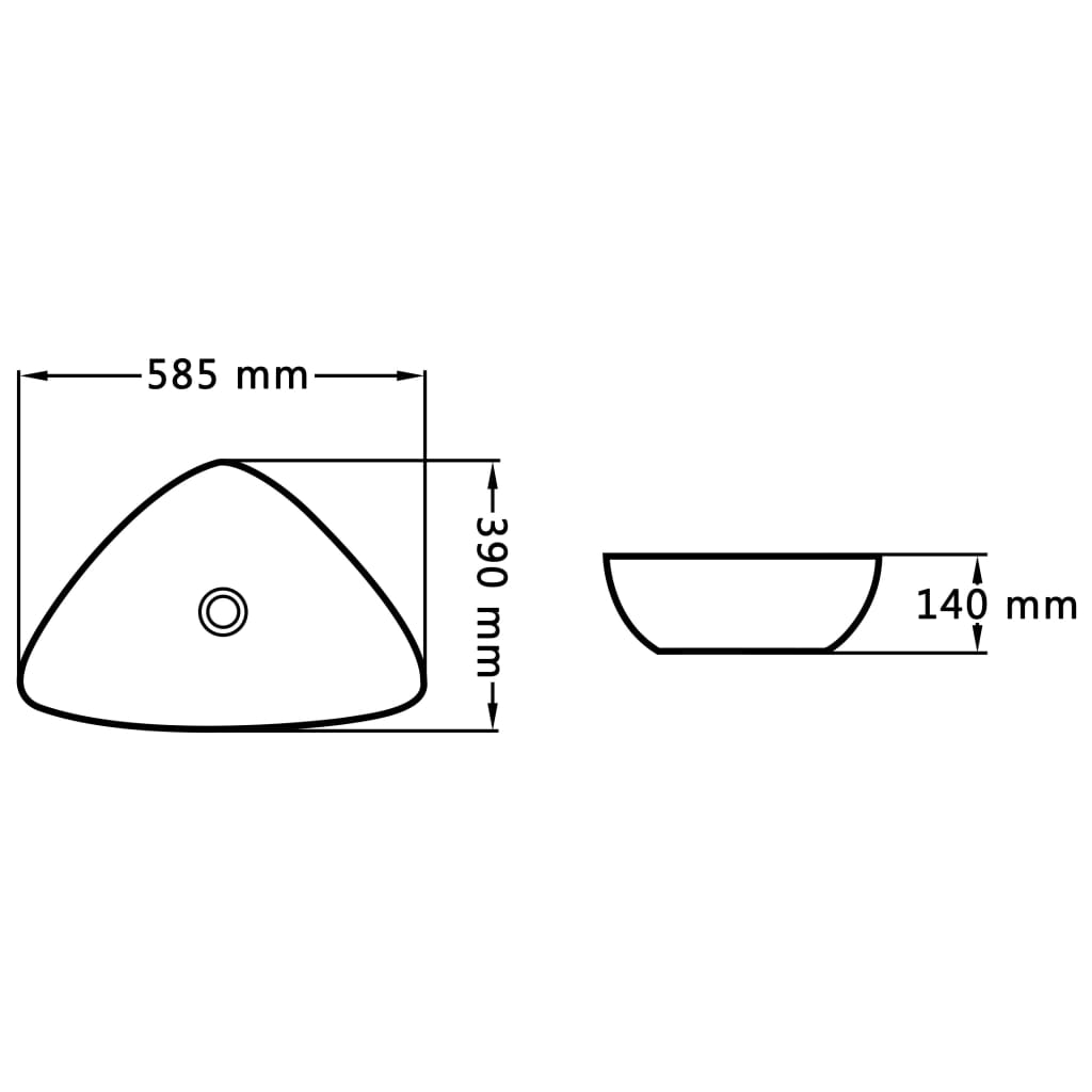 Lavandino 58,5x39x14 cm in Ceramica Bianco | homemem39