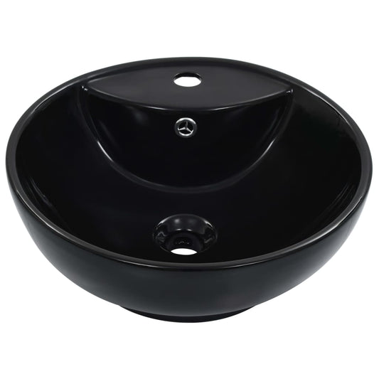 Lavandino con Troppopieno 46,5x18 cm in Ceramica Nero - homemem39