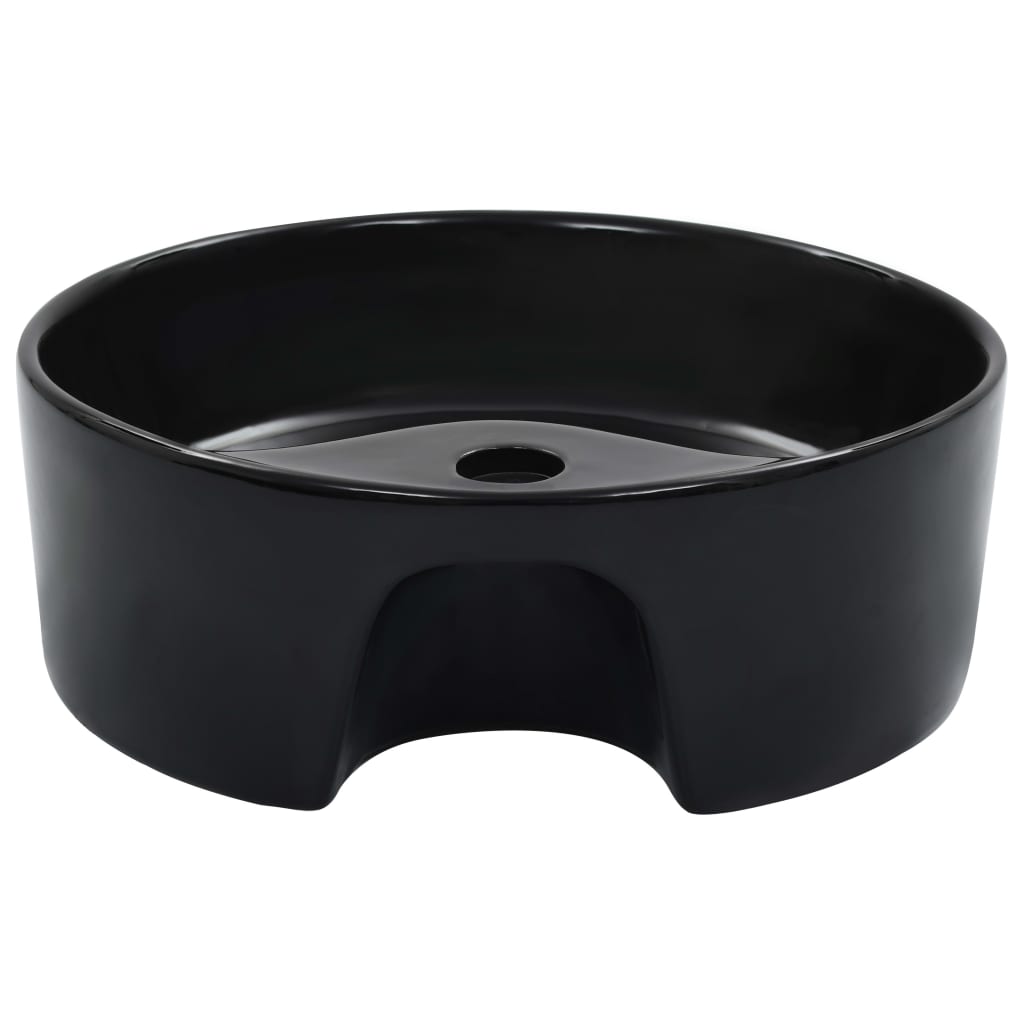 Lavandino con Troppopieno 36x13 cm in Ceramica Nero | homemem39