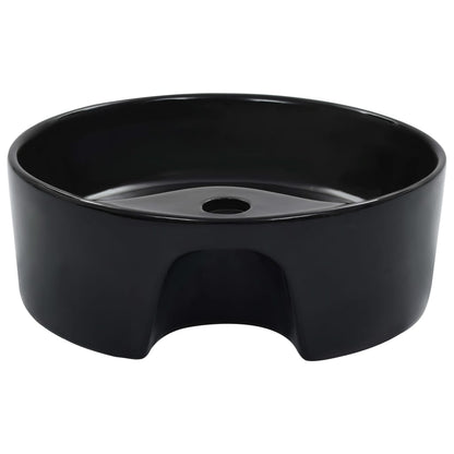 Lavandino con Troppopieno 36x13 cm in Ceramica Nero - homemem39