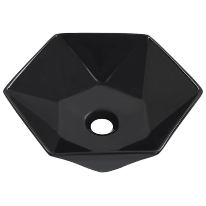 Lavandino 41x36,5x12 cm in Ceramica Nero | homemem39
