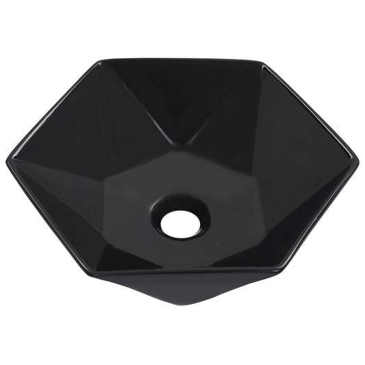 Lavandino 41x36,5x12 cm in Ceramica Nero | homemem39
