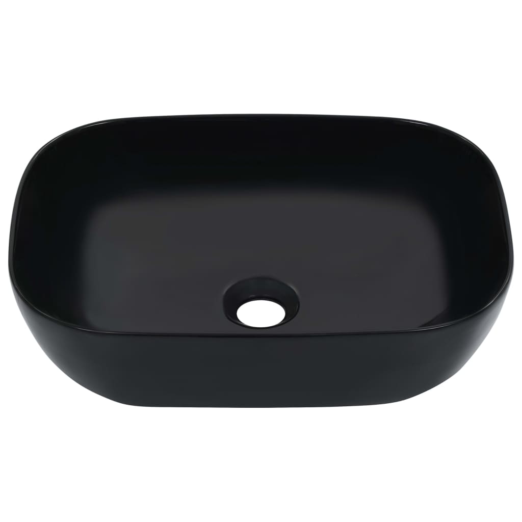 Lavandino 45,5x32x13 cm in Ceramica Nero - homemem39