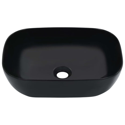 Lavandino 45,5x32x13 cm in Ceramica Nero - homemem39