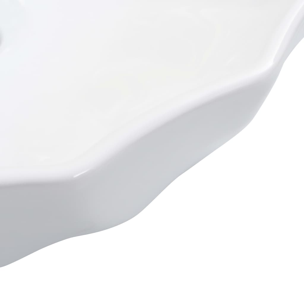 Lavandino 46x17 cm in Ceramica Bianco | homemem39