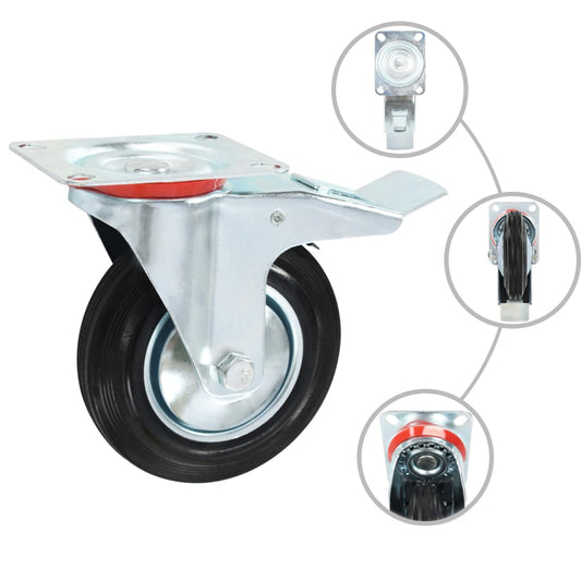 Ruote Girevoli con Doppio Freno 4 pz 160 mm - homemem39