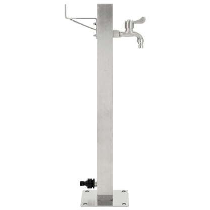 Fontanella a Colonna in Acciaio Inossidabile Quadrata 65 cm - homemem39