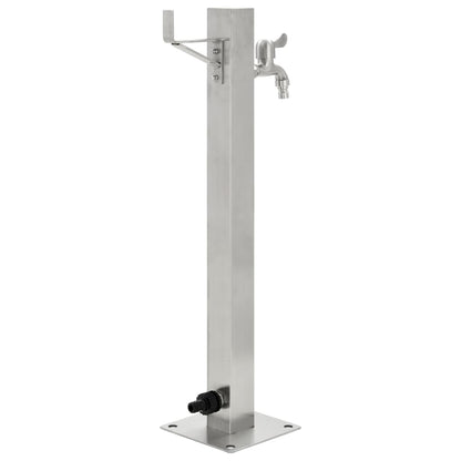 Fontanella a Colonna in Acciaio Inossidabile Quadrata 65 cm - homemem39
