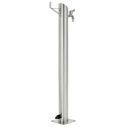 Fontanella a Colonna in Acciaio Inossidabile Rotonda 95 cm - homemem39