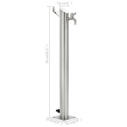 Fontanella a Colonna in Acciaio Inossidabile Rotonda 95 cm - homemem39