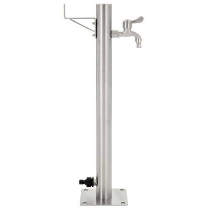 Fontanella a Colonna in Acciaio Inossidabile Rotonda 65 cm - homemem39