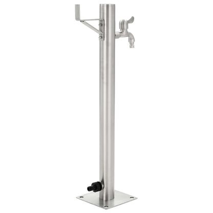 Fontanella a Colonna in Acciaio Inossidabile Rotonda 65 cm - homemem39