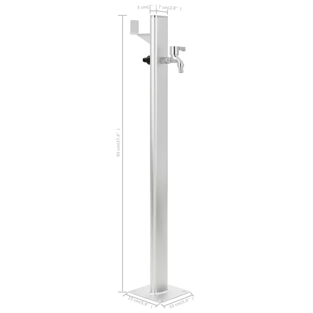 Fontanella a Colonna da Giardino in Allumino 95 cm - homemem39