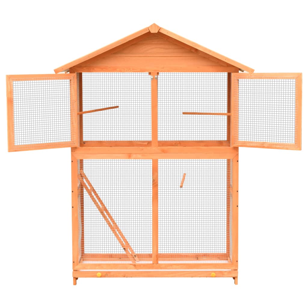 Gabbia per Uccelli in Legno di Pino e Abete 125,5x59,5x164 cm | homemem39