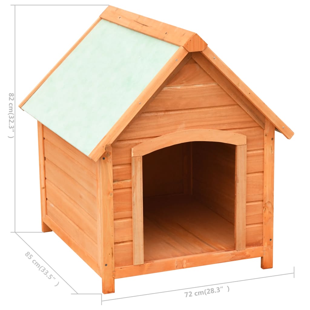 Cuccia per Cani in Legno Massello di Pino e Abete 72x85x82 cm - homemem39