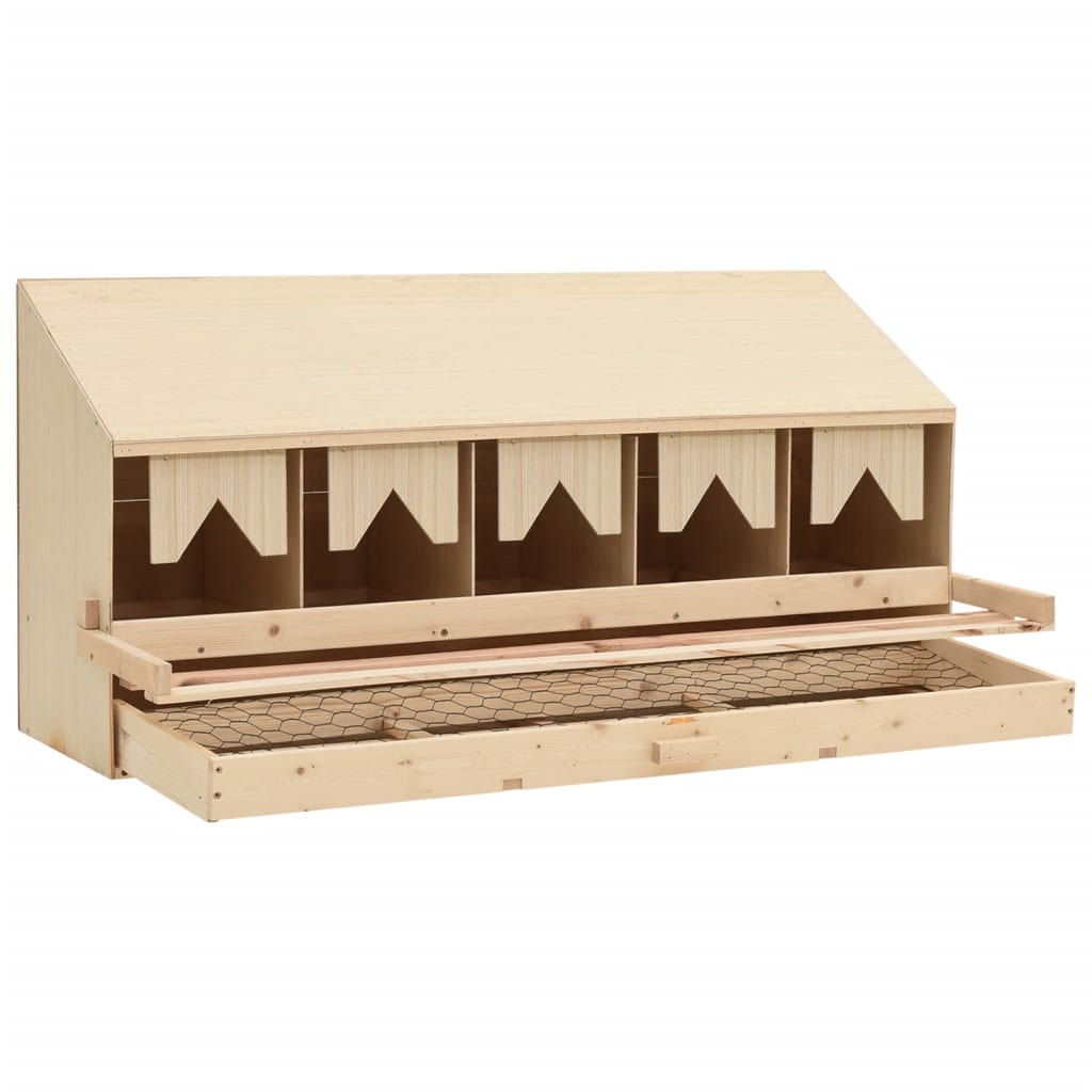 Casetta Cova per Galline 5 Scomparti 117x33x54 cm Legno di Pino - homemem39