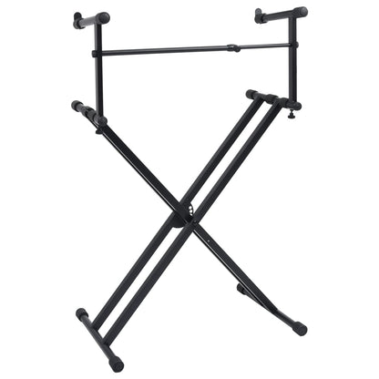 Supporto per Tastiera Musicale a Doppia Staffa a X Nero | homemem39
