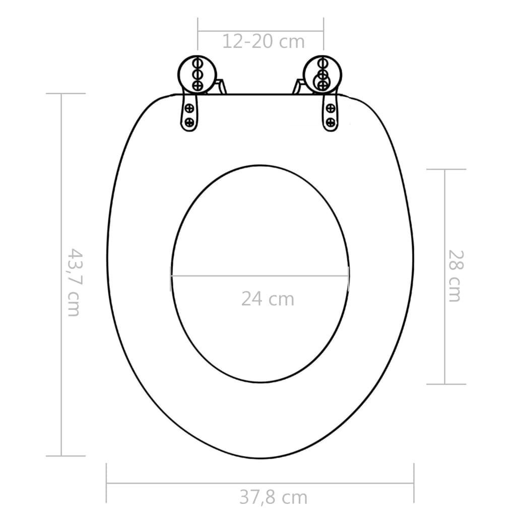 Tavoletta WC con Coperchio MDF Design a Conchiglie