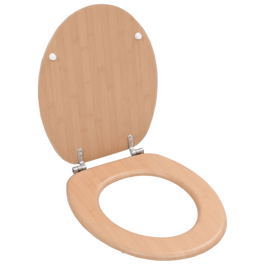 Tavoletta WC con Coperchio MDF Design a Bambù - homemem39