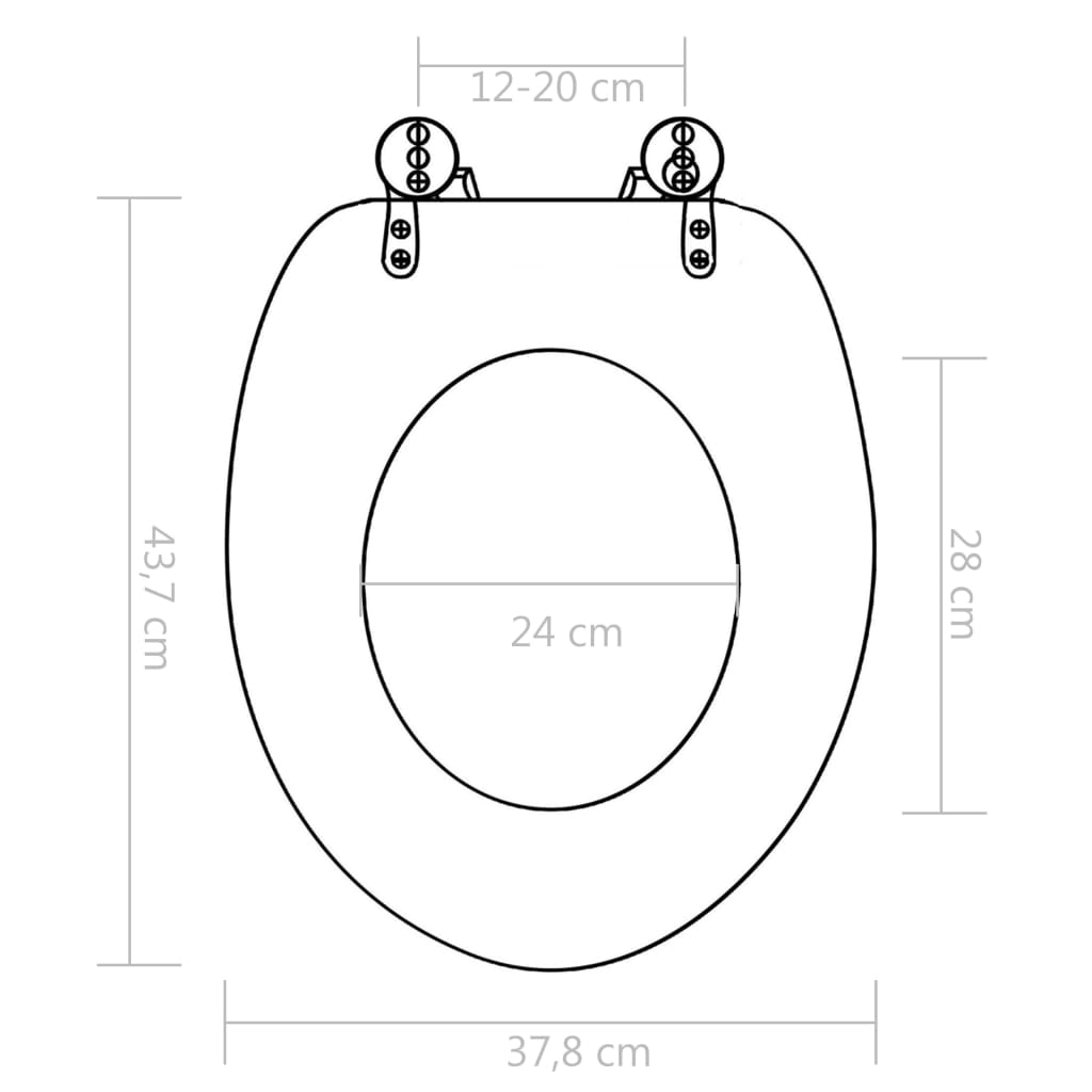 Tavoletta WC Coperchio Chiusura Morbida MDF Legno Antico - homemem39