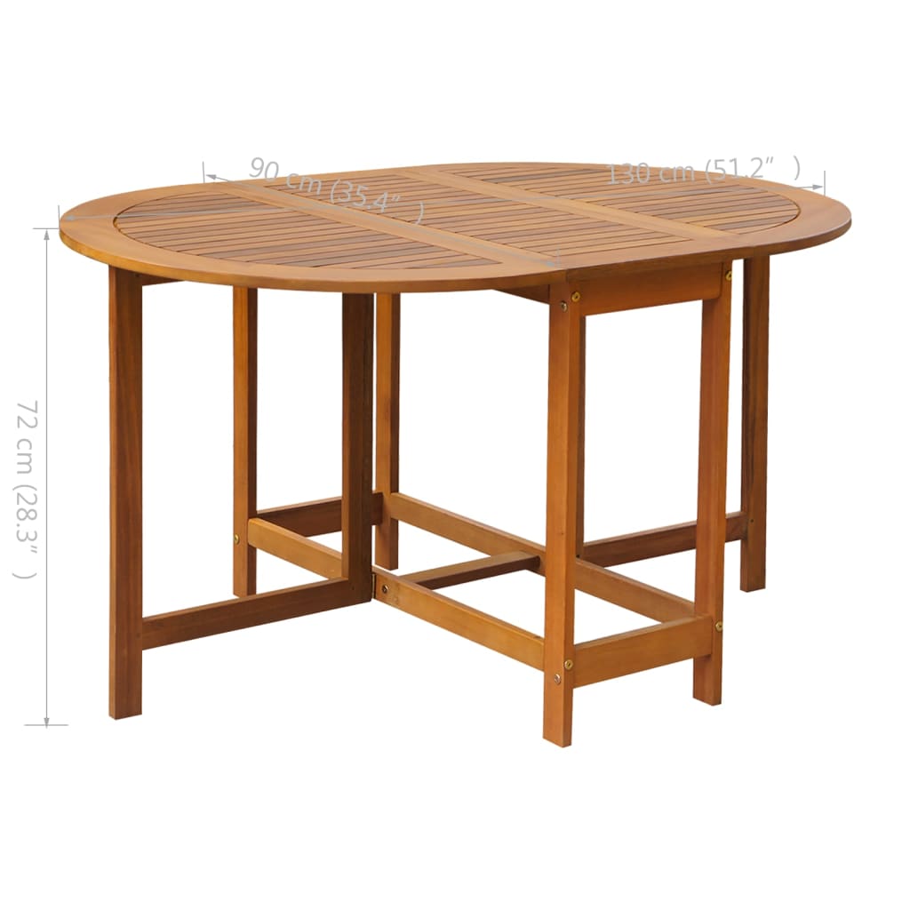 Set da Pranzo da Giardino 5 pz Pieghevole in Massello di Acacia | homemem39