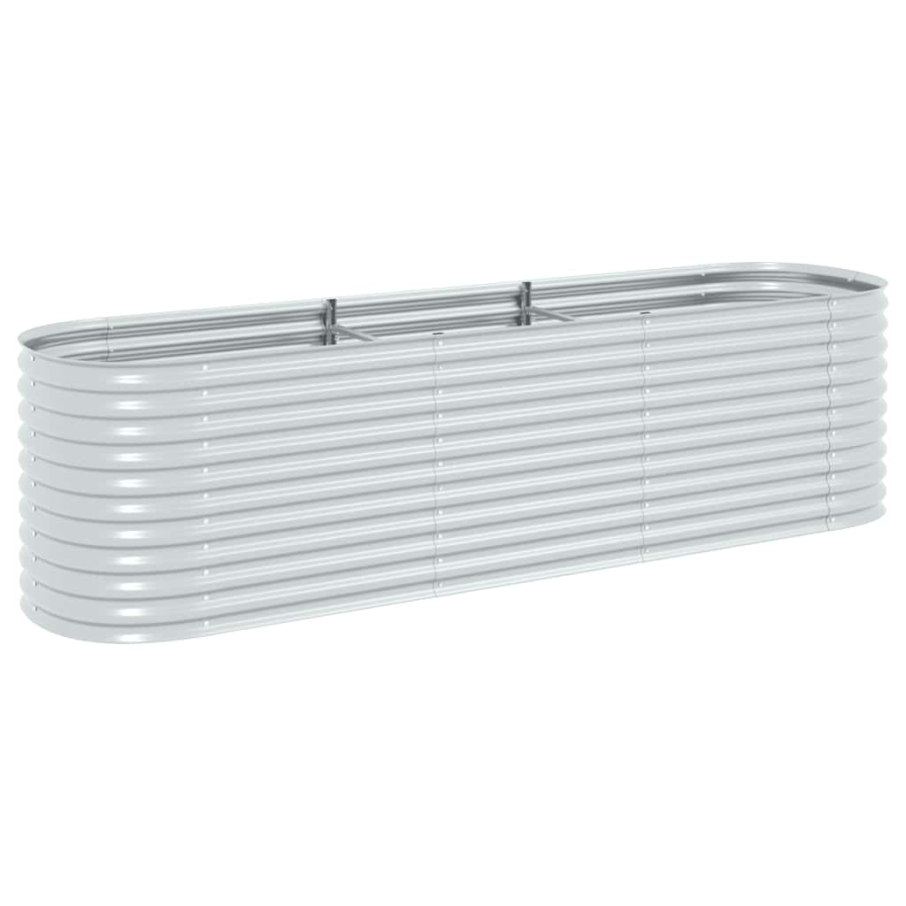 Letto Rialzato Giardino 320x80x81 cm in Acciaio Zincato Argento | homemem39
