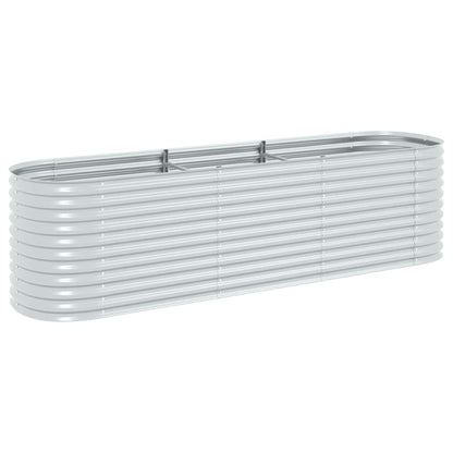 Letto Rialzato Giardino 320x80x81 cm in Acciaio Zincato Argento | homemem39