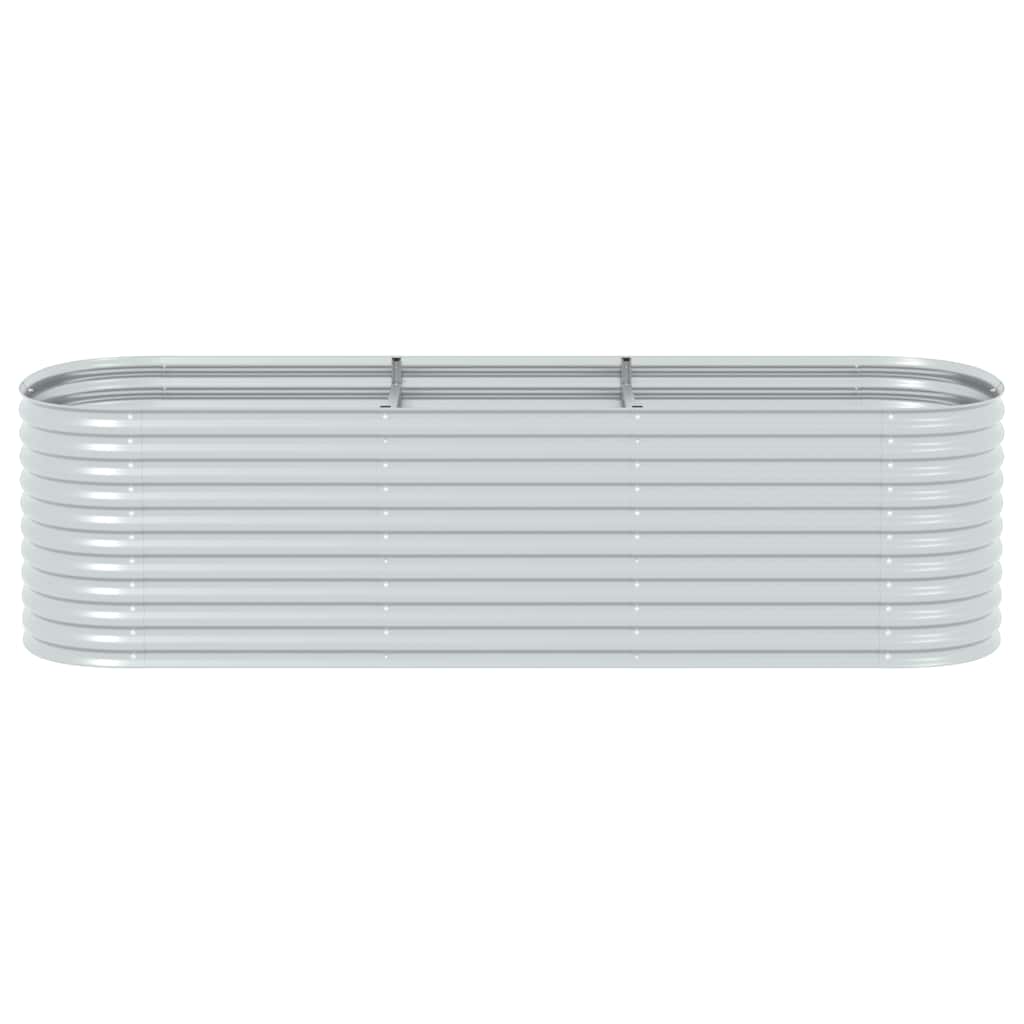 Letto Rialzato Giardino 320x80x81 cm in Acciaio Zincato Argento | homemem39