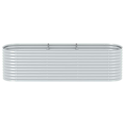 Letto Rialzato Giardino 320x80x81 cm in Acciaio Zincato Argento | homemem39