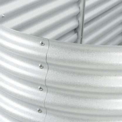 Letto Rialzato Giardino 240x80x81 cm in Acciaio Zincato Argento