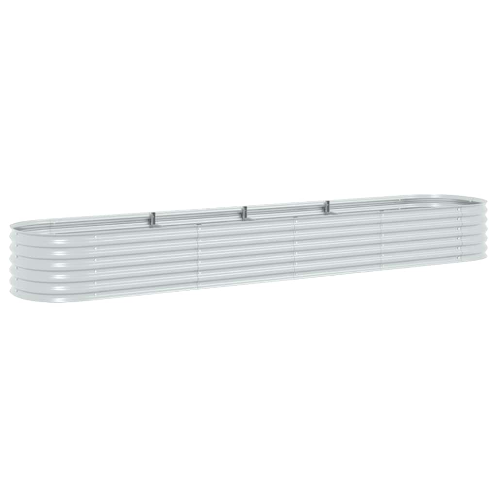 Letto Rialzato Giardino 400x80x44 cm in Acciaio Zincato Argento | homemem39