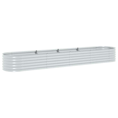 Letto Rialzato Giardino 400x80x44 cm in Acciaio Zincato Argento | homemem39