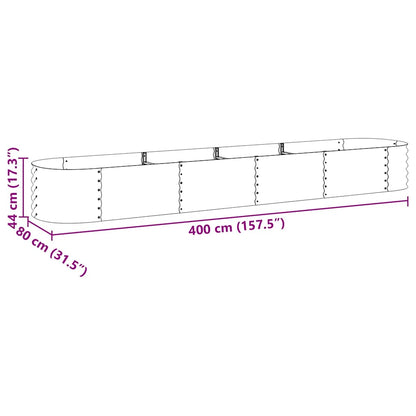 Letto Rialzato Giardino 400x80x44 cm in Acciaio Zincato Argento | homemem39