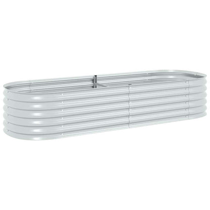 Letto Rialzato Giardino 240x80x44 cm in Acciaio Zincato Argento