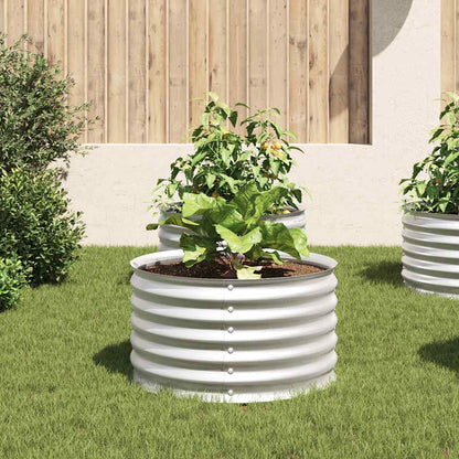 Letto Rialzato Giardino 80x80x44 cm in Acciaio Zincato Argento | homemem39