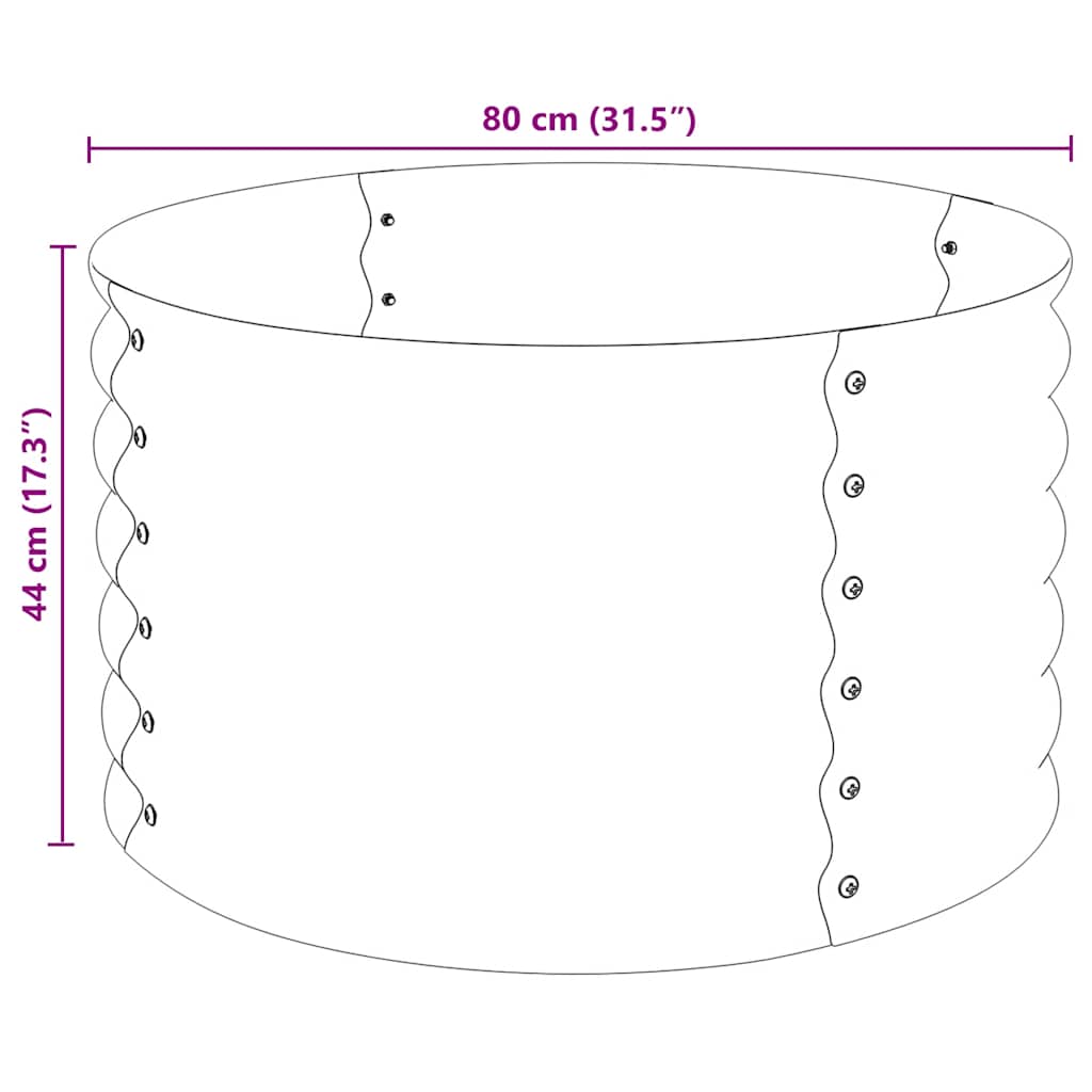 Letto Rialzato Giardino 80x80x44 cm in Acciaio Zincato Argento | homemem39