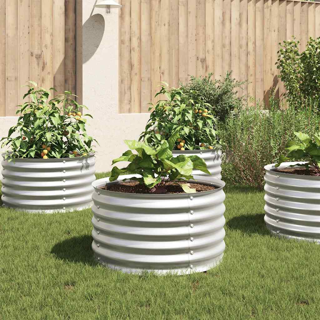 Letto Rialzato Giardino 80x80x44 cm in Acciaio Zincato Argento | homemem39
