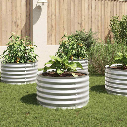 Letto Rialzato Giardino 80x80x44 cm in Acciaio Zincato Argento | homemem39