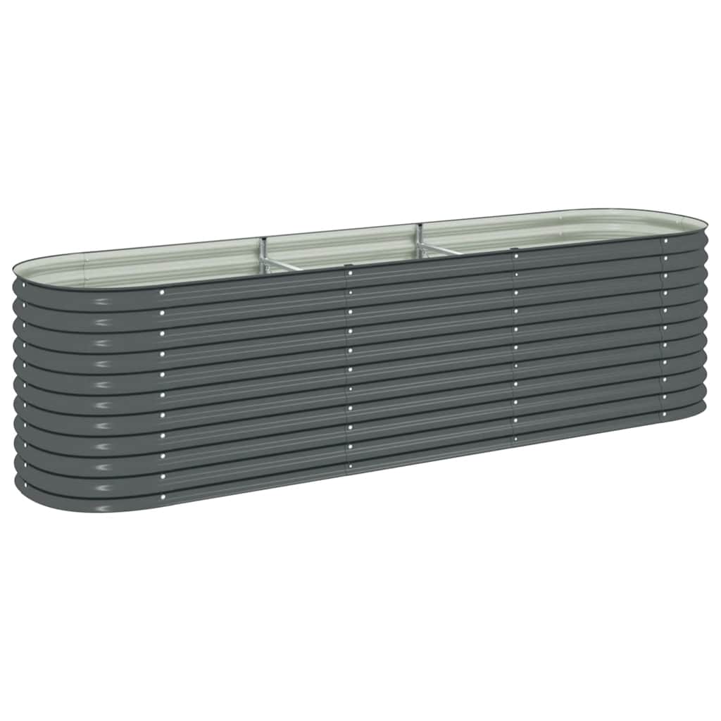 Letto Rialzato Giardino 320x80x81 cm in Acciaio Zincato Grigio