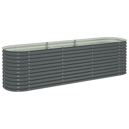 Letto Rialzato Giardino 320x80x81 cm in Acciaio Zincato Grigio