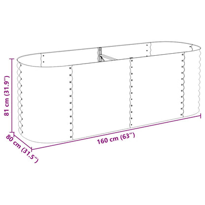 Letto Rialzato Giardino 240x80x81 cm in Acciaio Zincato Grigio - homemem39