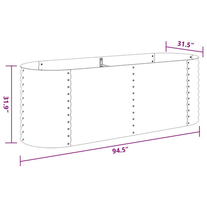 Letto Rialzato Giardino 240x80x81 cm in Acciaio Zincato Grigio | homemem39