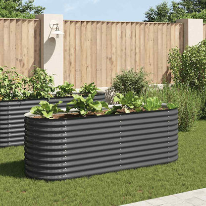 Letto Rialzato Giardino 240x80x81 cm in Acciaio Zincato Grigio | homemem39