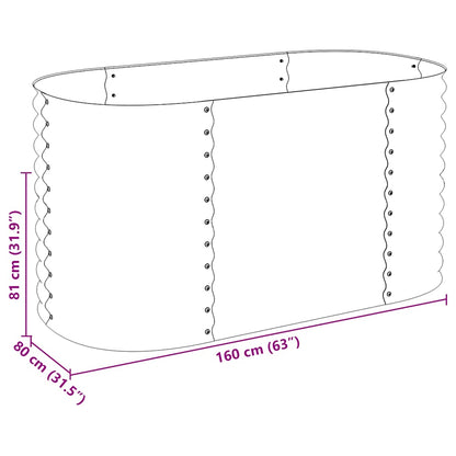 Letto Rialzato Giardino 160x80x81 cm in Acciaio Zincato Grigio - homemem39